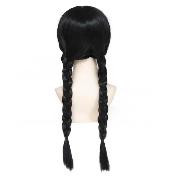 Wednesday Addams Wig – Braided Black Costume Wig for Halloween, Cosplay & Dress- main image 4